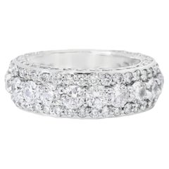 14k White Gold 4.85ctw Triple-row Diamond Band