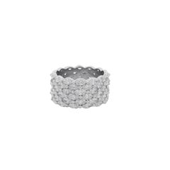 14k White Gold 4.94ctw Multi-Row Marquise Diamond Band