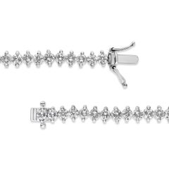 Bracciale Tennis in oro bianco 14K con diamante rotondo a 2 punte da 5 1/2 carati