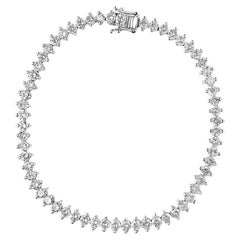 Bracciale Tennis in oro bianco 14K con diamante rotondo a 2 punte da 5 1/2 carati
