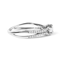 14K White Gold 5/8 Cttw Diamond Split Shank Engagement Ring