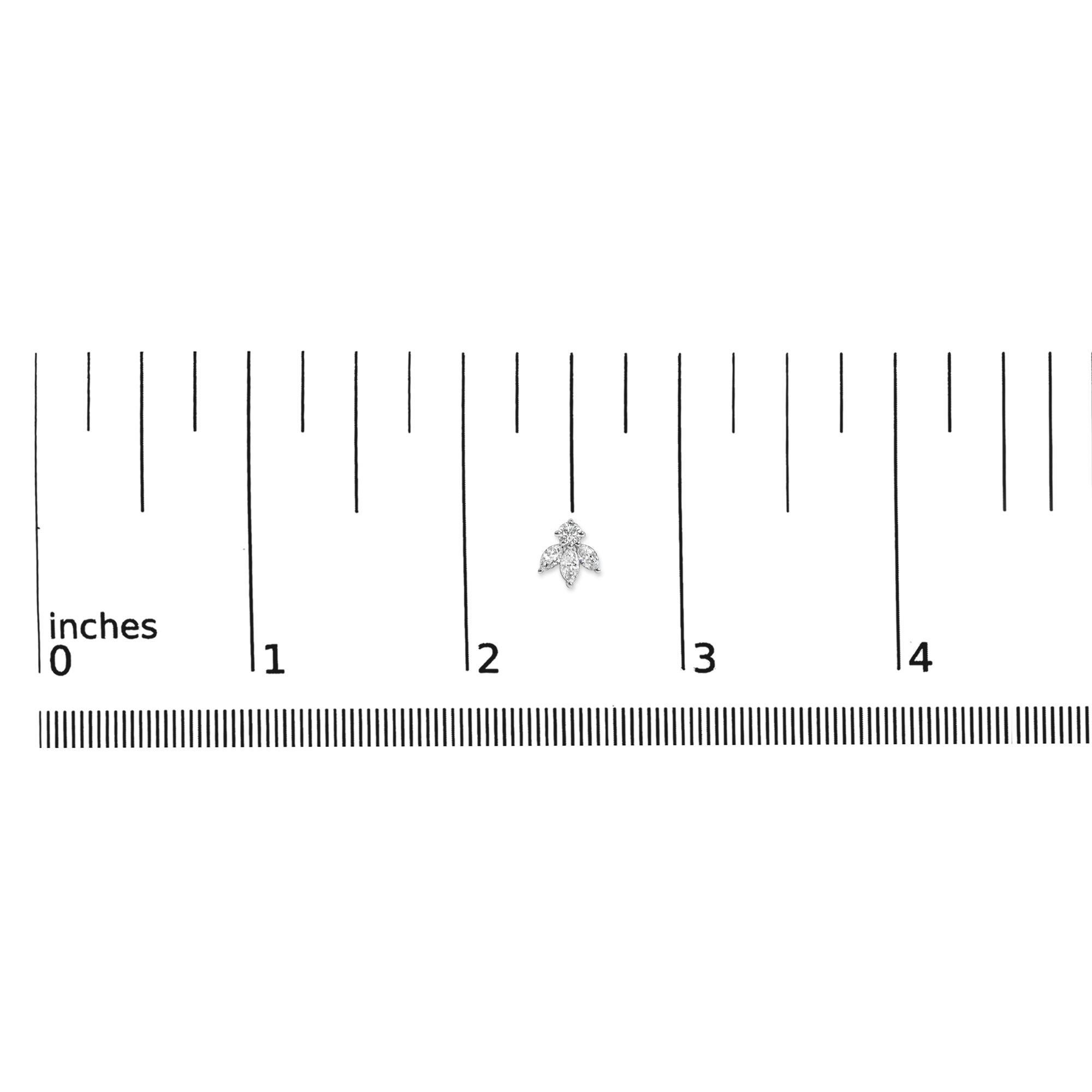 Taglio marquise Orecchini a perno in oro bianco 14K con diamante Marquise da 5/8 Cttw