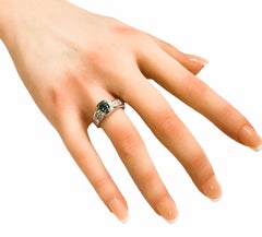 14k White Gold .5 Ct Blue Diamond & 1.25 CT White Diamond Ring Appraisal - Italy