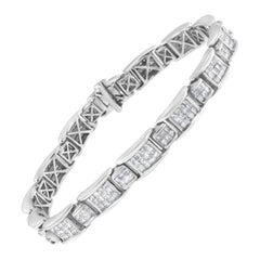 14K White Gold 5 Cttw Diamond Link Bracelet 'G-H Color, SI1-SI2 Clarity'