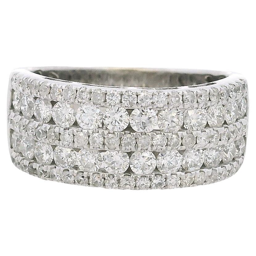 14k Weißgold 5 Row 1,25ctw Diamant Hochzeit Band