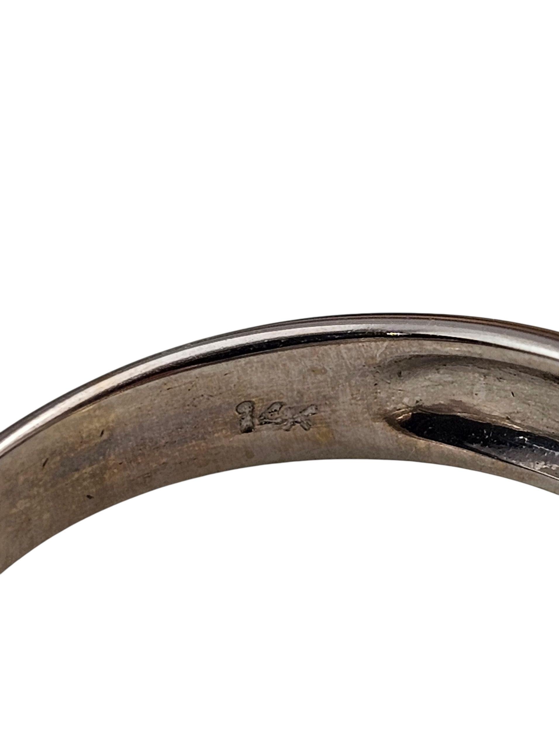 Donna Anello a fascia con 5 file di diamanti in oro bianco 14K misura 6,75 #23744 in vendita