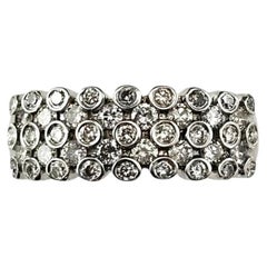 Anello a fascia con 5 file di diamanti in oro bianco 14K misura 6,75 #23744