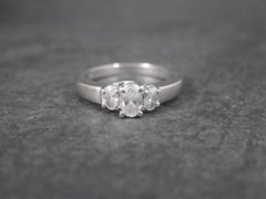 14k White Gold .50 Carat 3 Stone Diamond Ring
