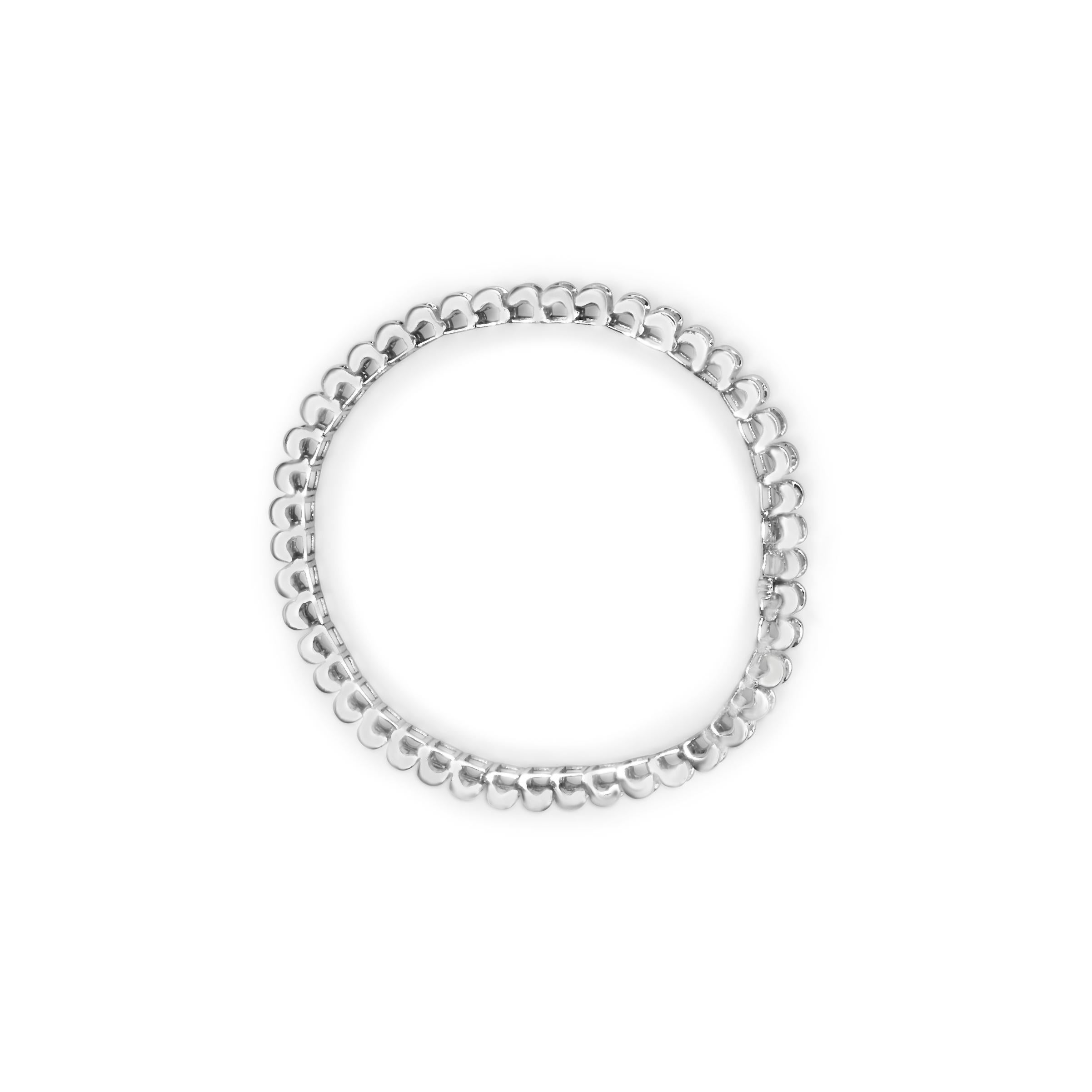 Contemporain Bracelet tennis ceinture et boucle en or blanc 14K 5.0 carats diamants taille princesse en vente