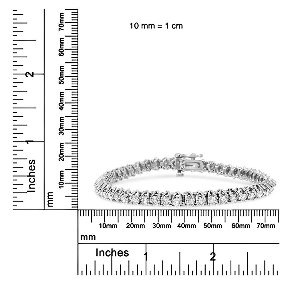 Bracelet de tennis classique en or blanc 14K avec diamants ronds de 5,0 carats pour femmes Neuf - En vente à New York, NY
