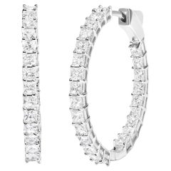 Boucles d'oreilles en or blanc 14K 5.0 Cttw Diamant taille Princesse Inside Out