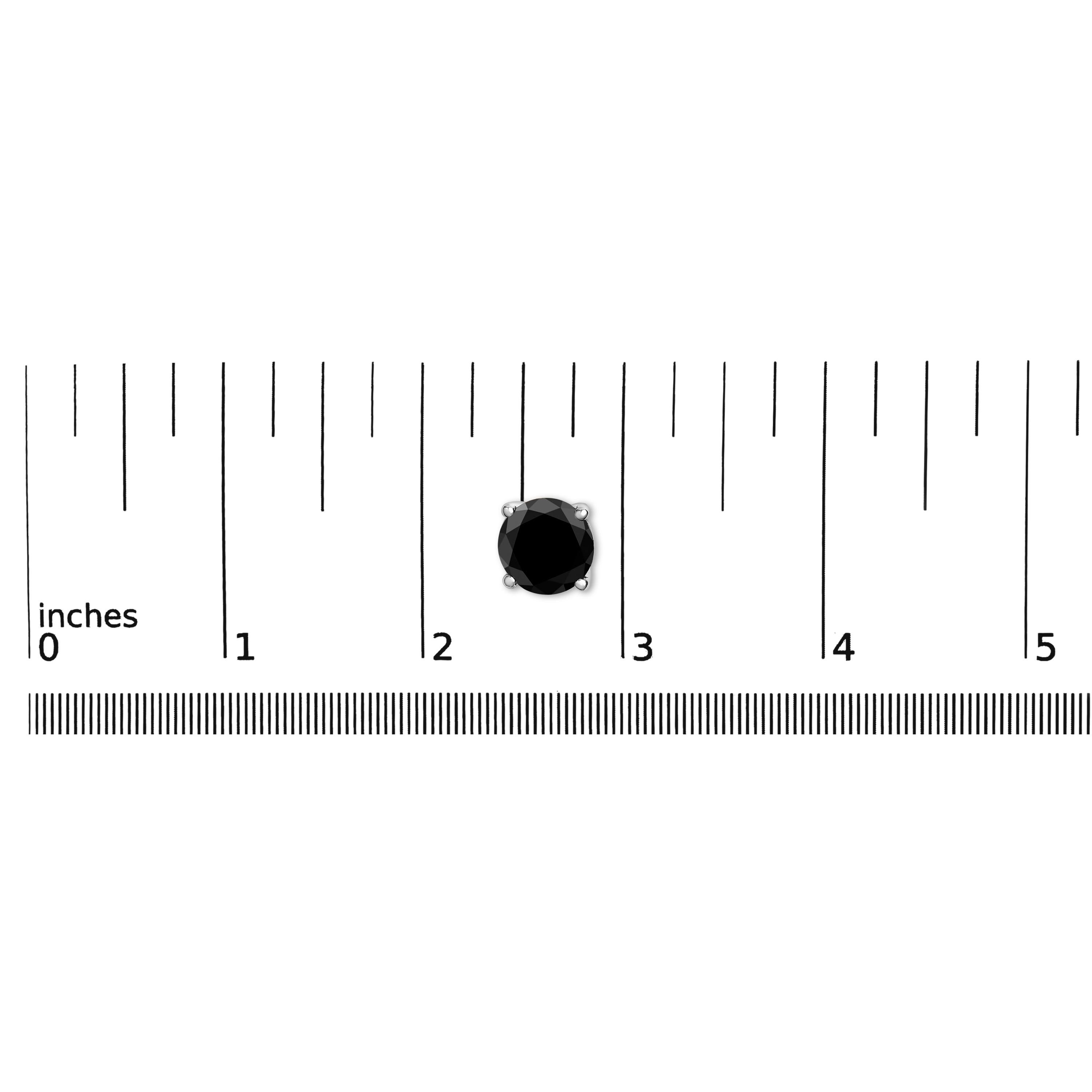 Round Cut 14K White Gold 5.00 Cttw Round Brilliant-Cut Black Diamond Classic Stud Earrings