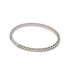 14k White Gold 5.0ctw Natural Diamond Tennis Stretch Style Bangle Bracelet
