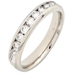 14K White Gold .50ctw Round Brilliant Cut Channel Set Diamond Wedding Band Ring 14K White Gold .50ctw Round Brilliant Cut Channel Set Diamond Wedding Band Ring