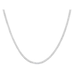 14K White Gold 5.10 Ct Round Diamond Tennis Necklace