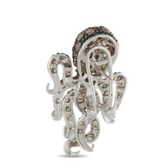 14K White Gold 5.10ct Fancy Colored Diamond Octopus Earrings MF19-021926