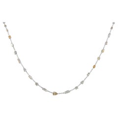 Collar de diamantes multicolor de 5,50 ct en oro blanco de 14 quilates MF08-020526