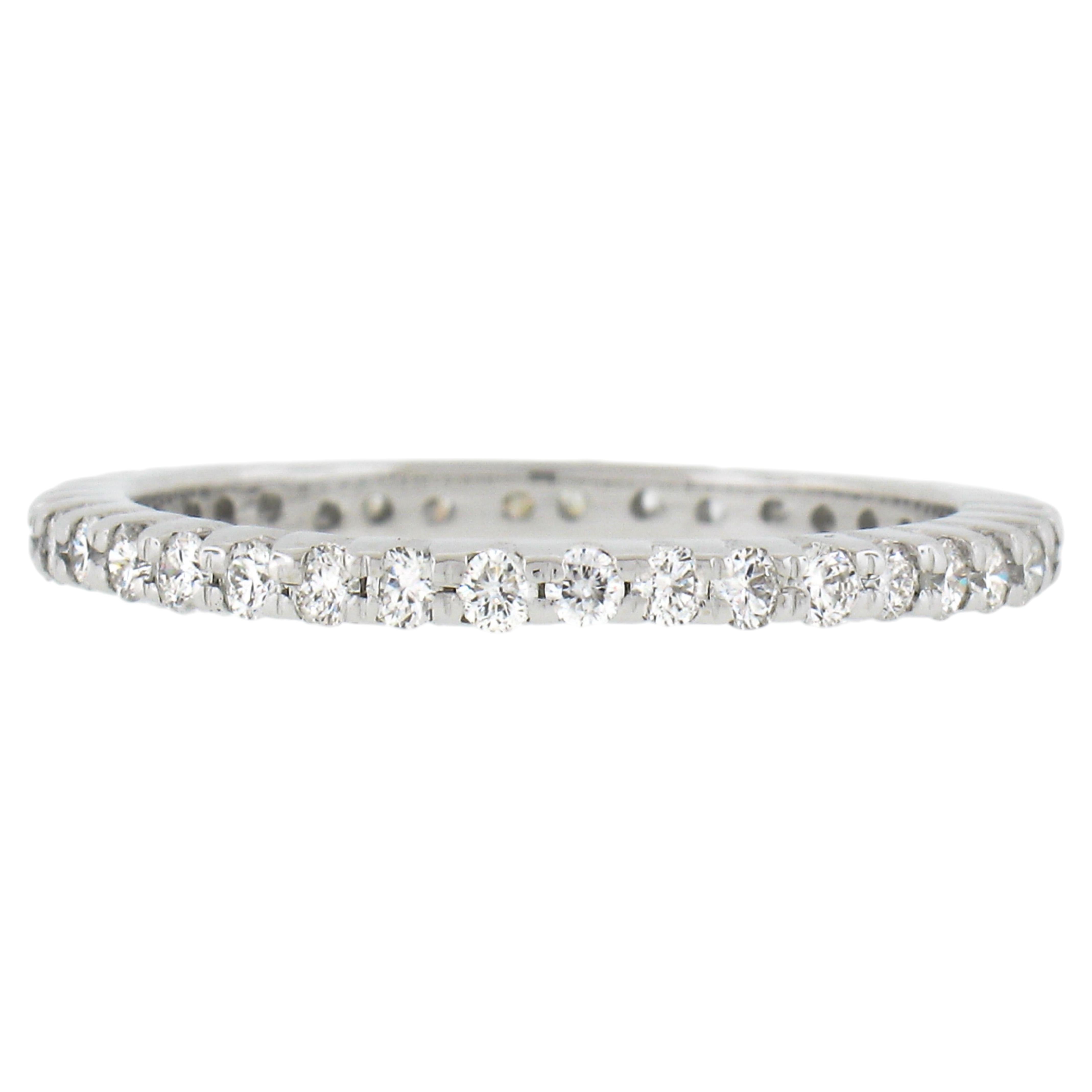14k Weißgold .55ct Runde Brillant Diamant Stack Eternity Band Ring