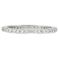 14k White Gold .55ct Round Brilliant Diamond Stack Eternity Wedding Band Ring