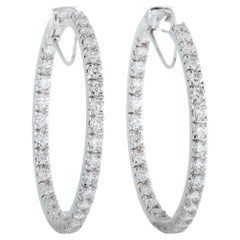 14K White Gold 5.75ct Diamond Hoop Earrings MF12-020426