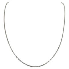 14k White Gold 5g Solid Thin 1.2mm Box Link Chain Necklace 24"