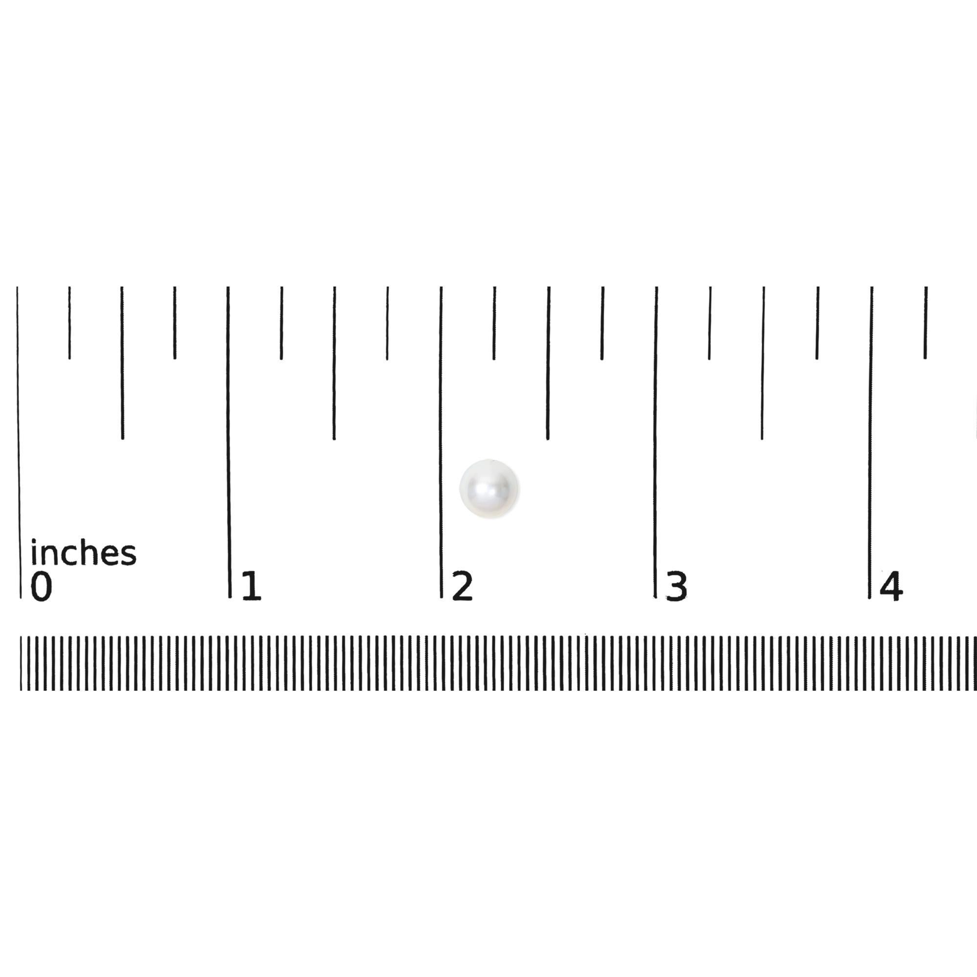 14K Weißgold 6-6,5MM kultivierte Süßwasserperle Solitär-Ohrstecker (Rundschliff) im Angebot
