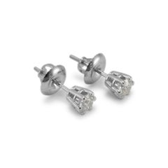 14K White Gold 6-Prong Screw Back 0.50ct Diamond Stud Earrings