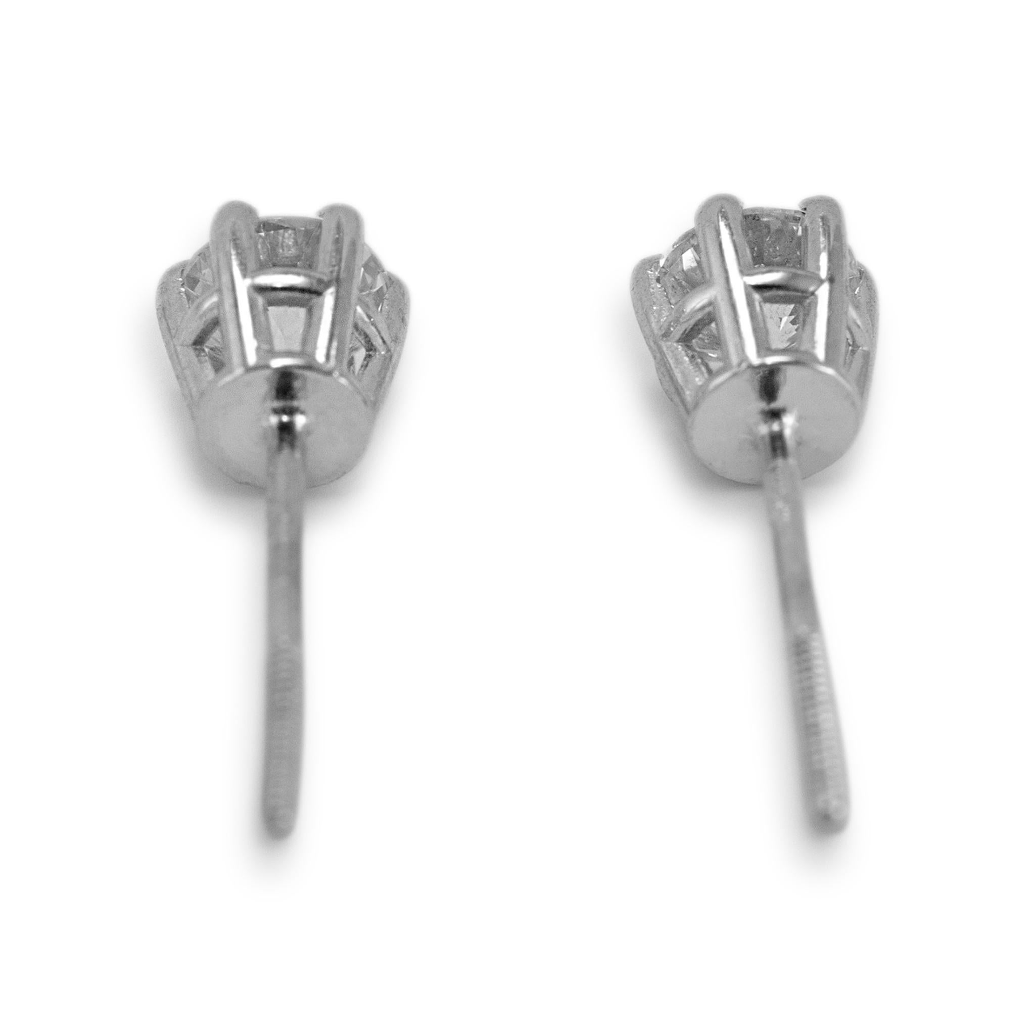 14K Weißgold 6-Schnallen-Ohrstecker mit Schraubenverschluss und 0,50 Karat Diamanten im Zustand „Hervorragend“ im Angebot in Houston, TX
