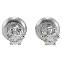 14K White Gold 6-Prong Screw Back 0.50ct Diamond Stud Earrings