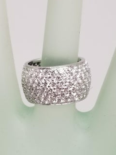 14k White Gold 6 Row Diamond Pave' Eternity Ring 7.03 carats