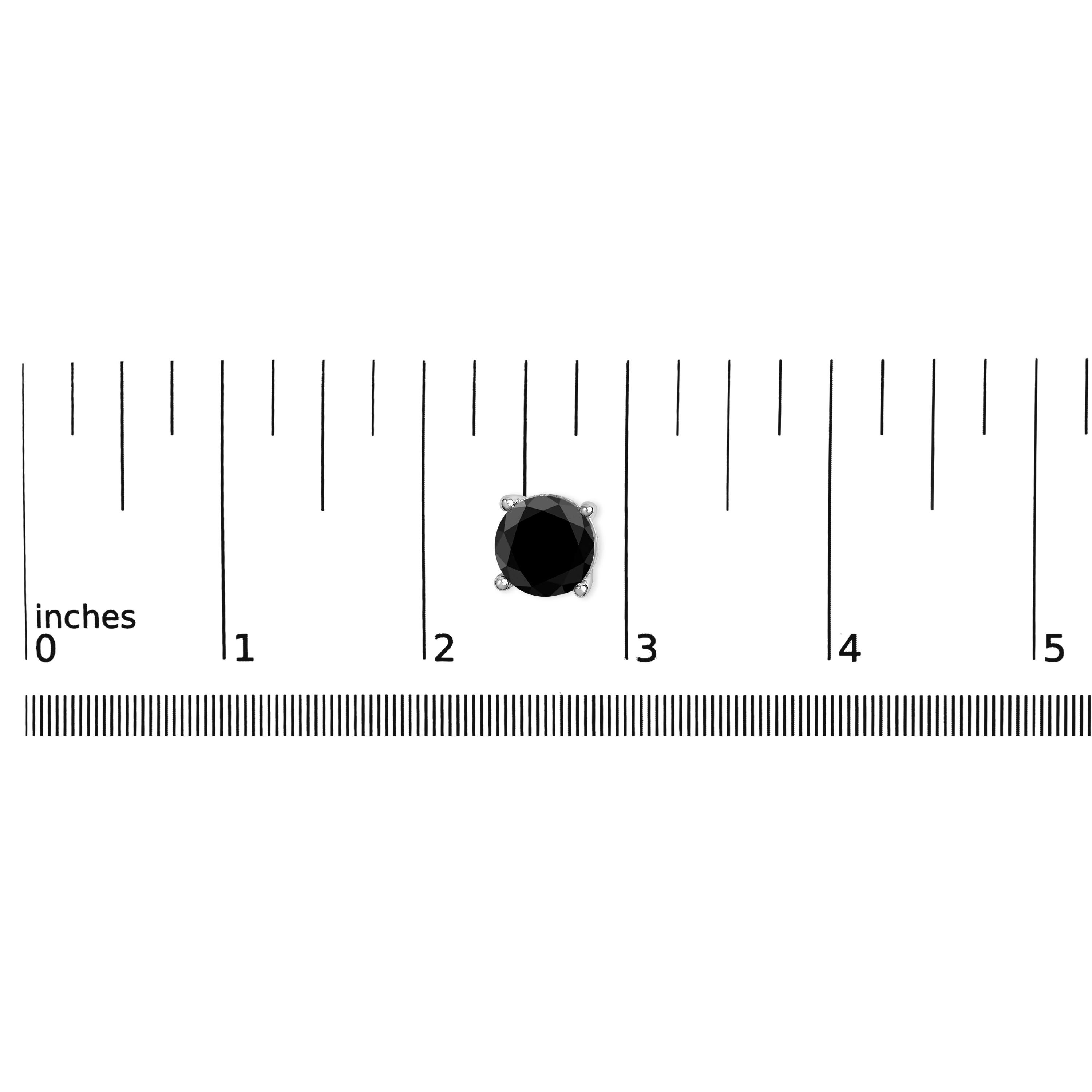 Round Cut 14K White Gold 6.00 Cttw Round Brilliant-Cut Black Diamond Classic Stud Earrings