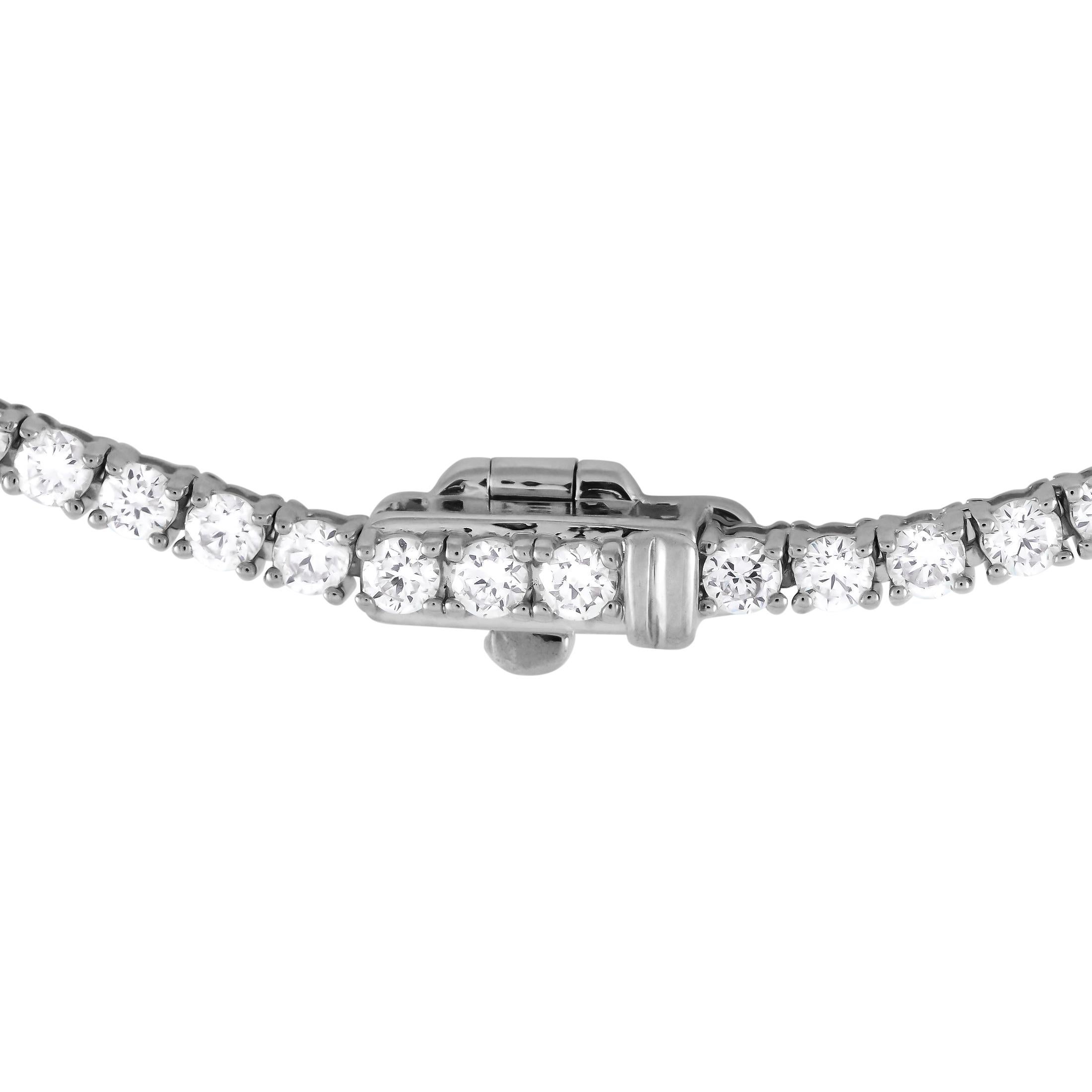 Round Cut 14K White Gold 6.01ct Lab-Grown Diamond Tennis Necklace MF16-100924