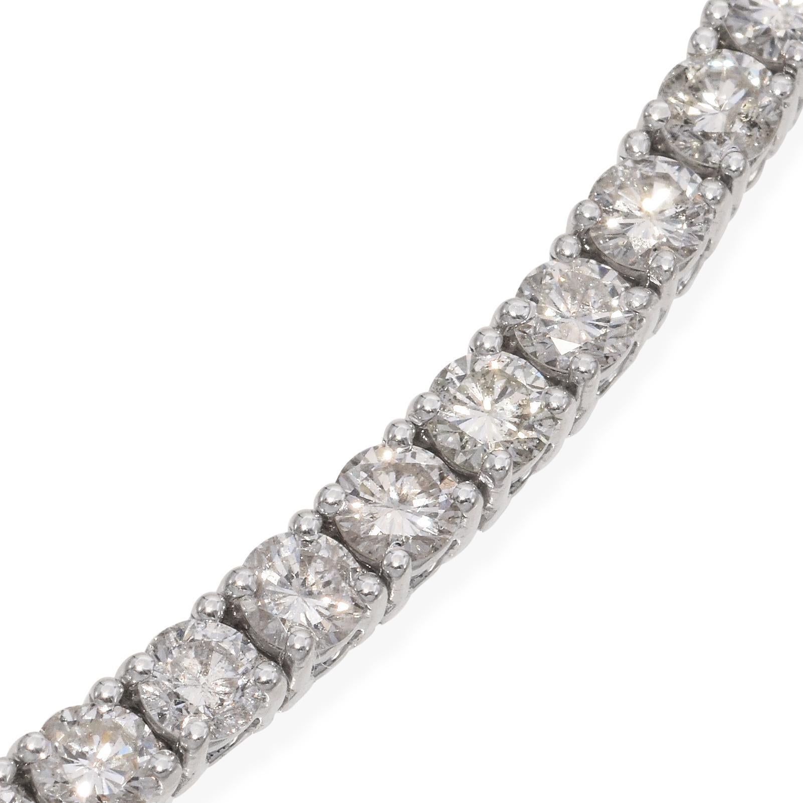 Taglio brillante Bracciale tennis con diamanti in oro bianco 14K 6,10 TCW