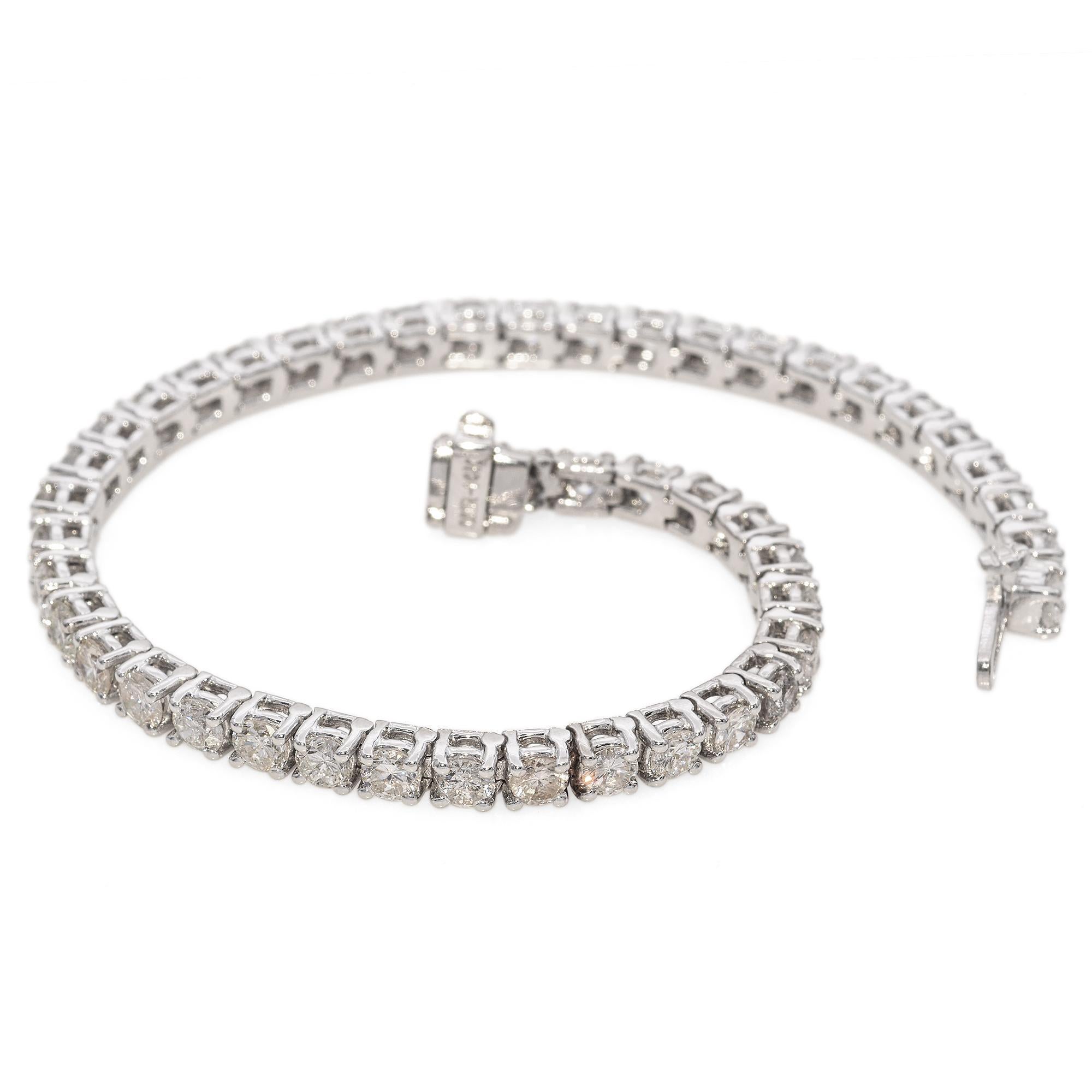 Donna Bracciale tennis con diamanti in oro bianco 14K 6,10 TCW