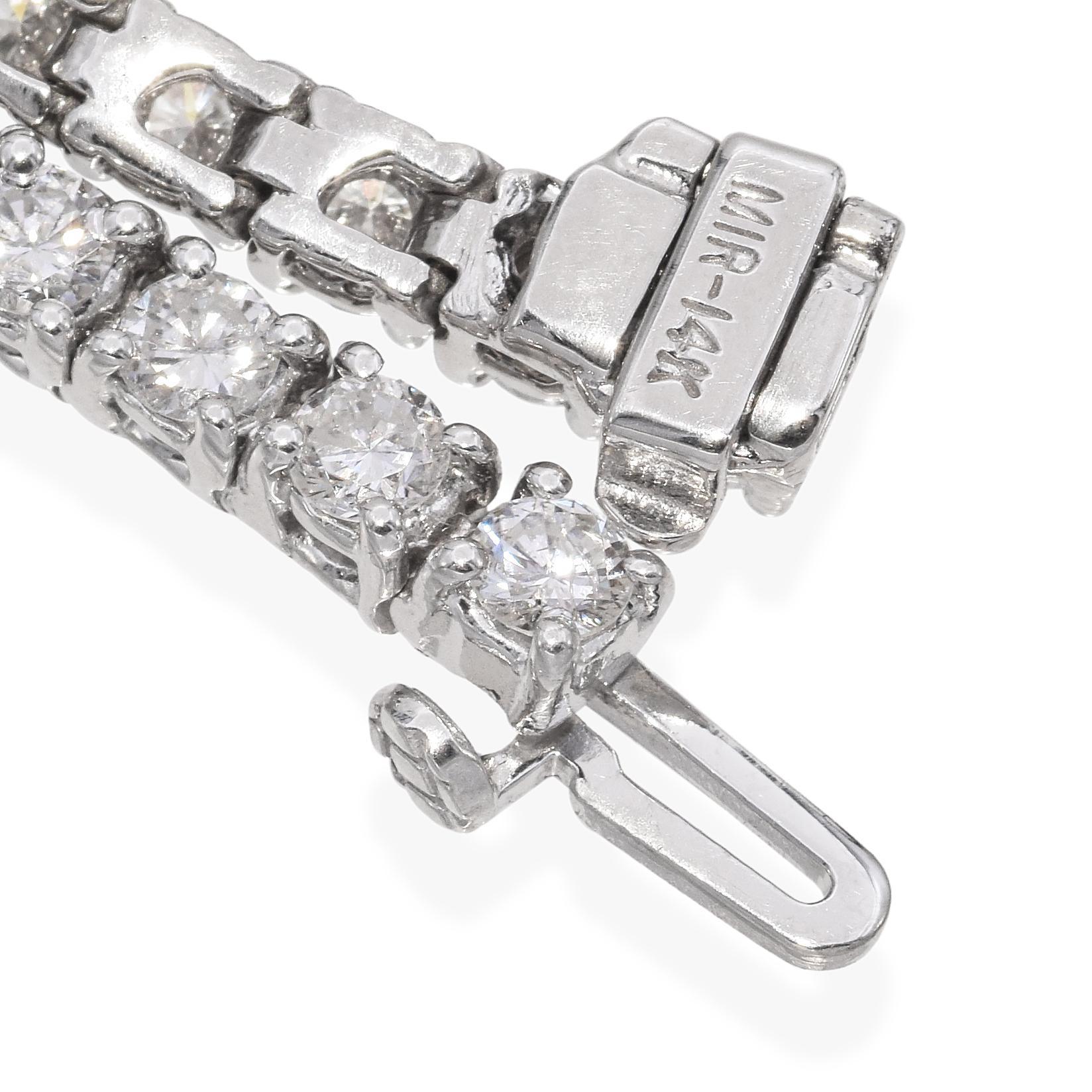 Bracciale tennis con diamanti in oro bianco 14K 6,10 TCW 1