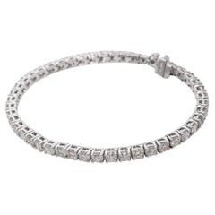 Pulsera de tenis con diamantes de 6,10 TCW en oro blanco de 14 quilates