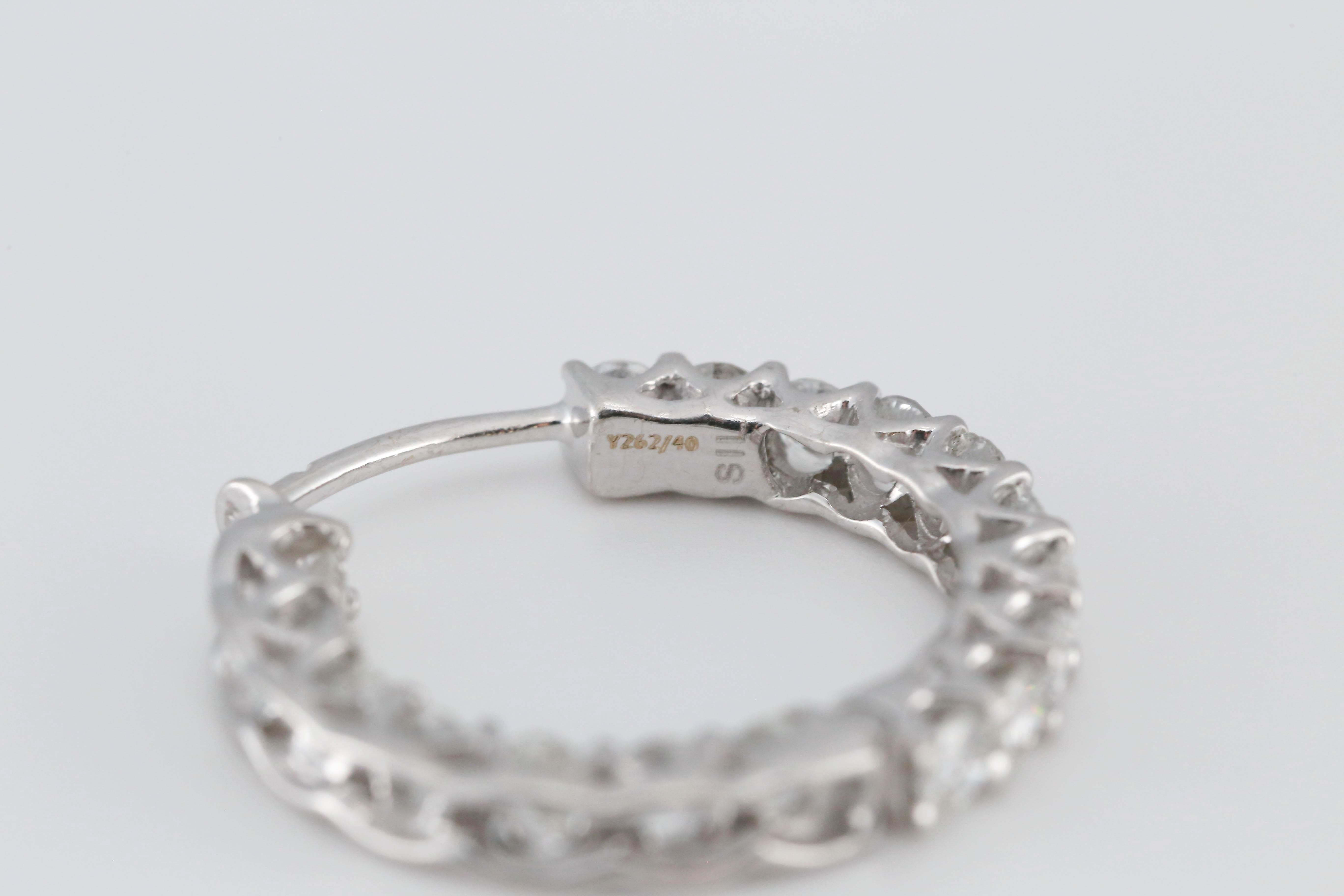 14k White Gold 6.12ctw Diamond Hoop Earrings - 6.9g For Sale 3