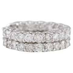 14k White Gold 6.12ctw Diamond Hoop Earrings - 6.9g