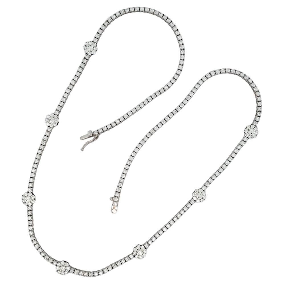 14k White Gold 6.24ct VS-FG Diamond Chain