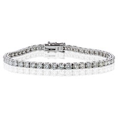 14K White Gold 6.37cttw Round Diamond Tennis Bracelet