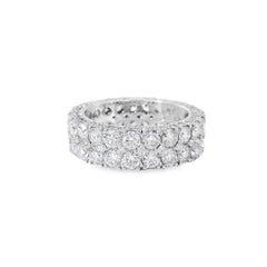 14k White Gold 6.75ctw Two-row Round Brilliant Diamonds Ring