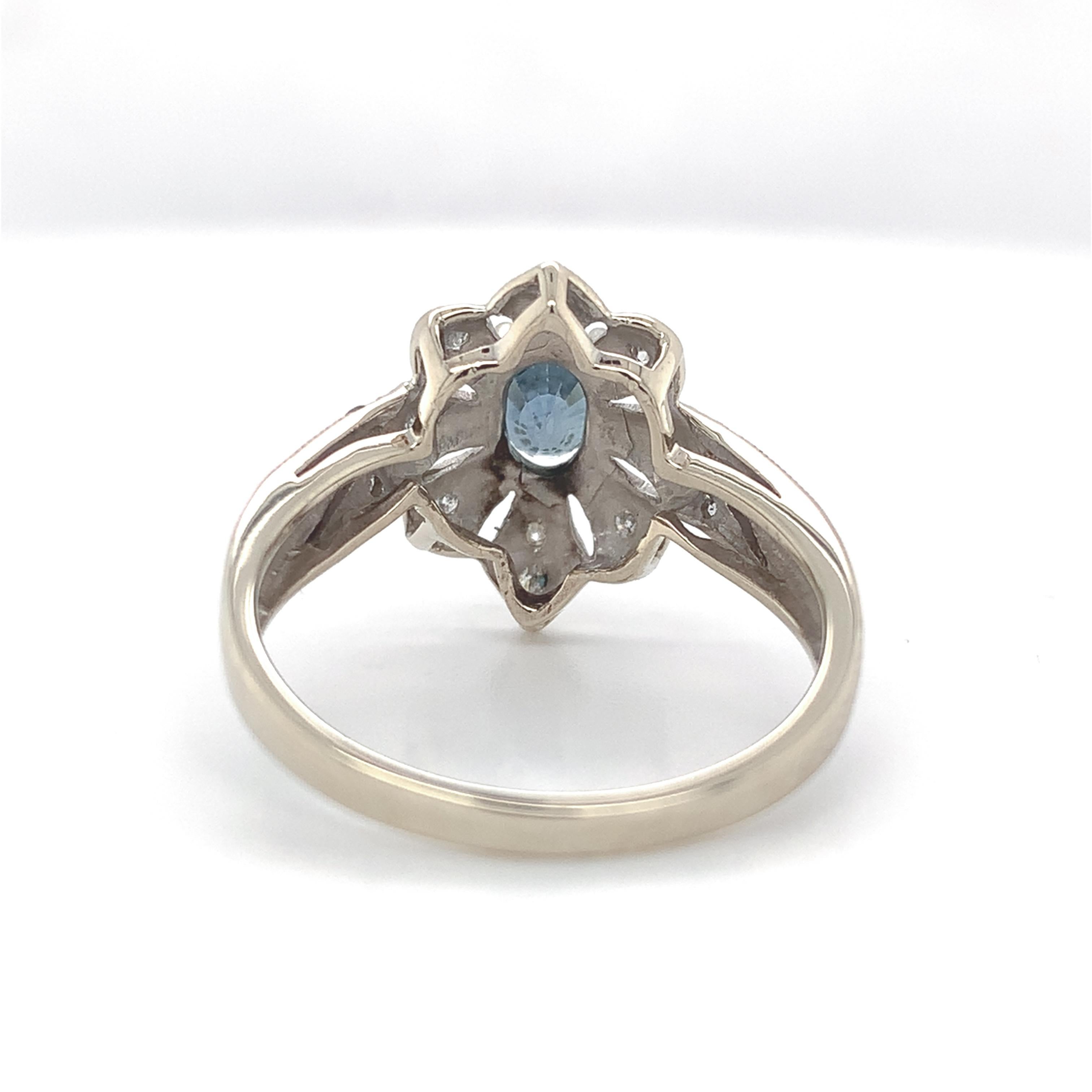 De las mujeres Anillo de oro blanco de 14 quilates .67ct Zafiro Montana Natural sin calentar en venta