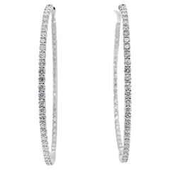Aros de oro blanco de 14 quilates de 6,80 quilates de diamantes brillantes redondos naturales Inside Out