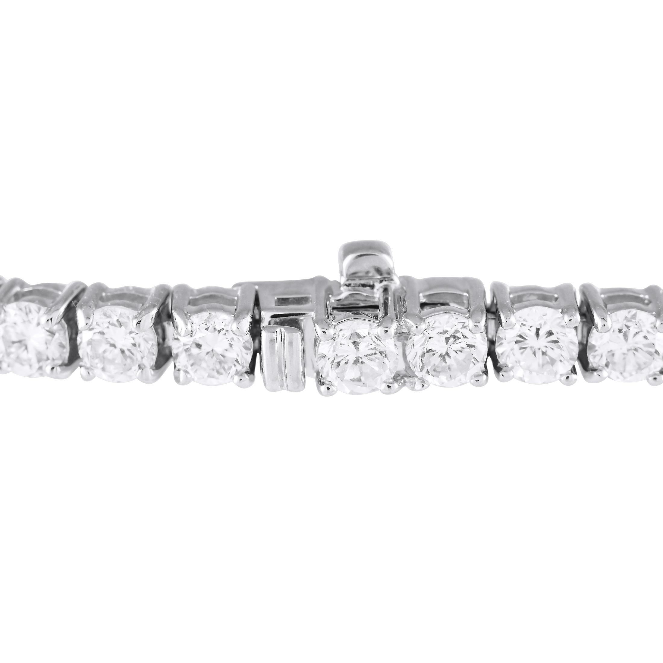 Round Cut 14K White Gold 6.82ct Diamond Tennis Bracelet