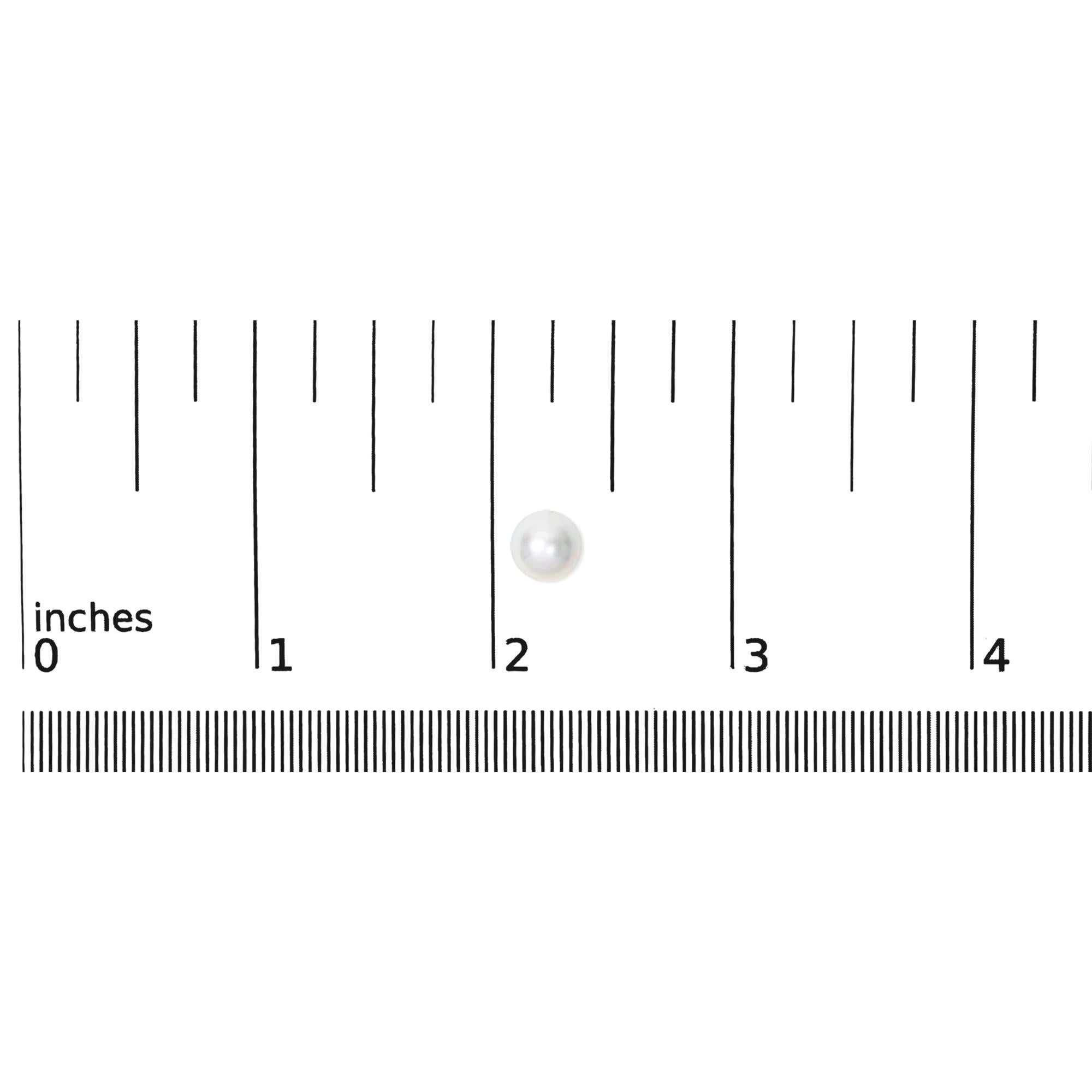 Taglio rotondo Orecchini solitari di perle d'acqua dolce coltivate in oro bianco 14K 7-7,5MM in vendita