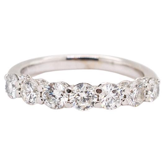 14K White Gold 7 Across Diamond Ladies Anniversary Ring