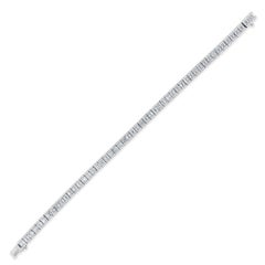 14K White Gold Diamond Baguette & Round 3.25ct Diamond Bracelet for Her