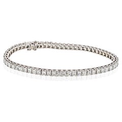 Bracelet de tennis en or blanc 14K avec diamant taille princesse de 7,00 carats