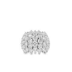 14k White Gold 7.17ctw Round Brilliant Wide Diamond Band