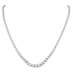 Collier de tennis en or blanc 14K avec 7.20ct de diamants MF41-110625